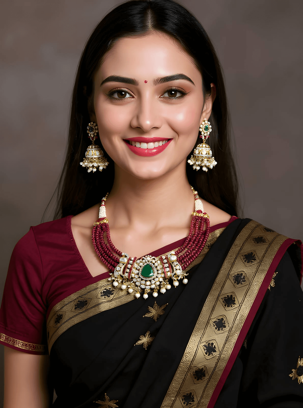 Gold D Kundan Set