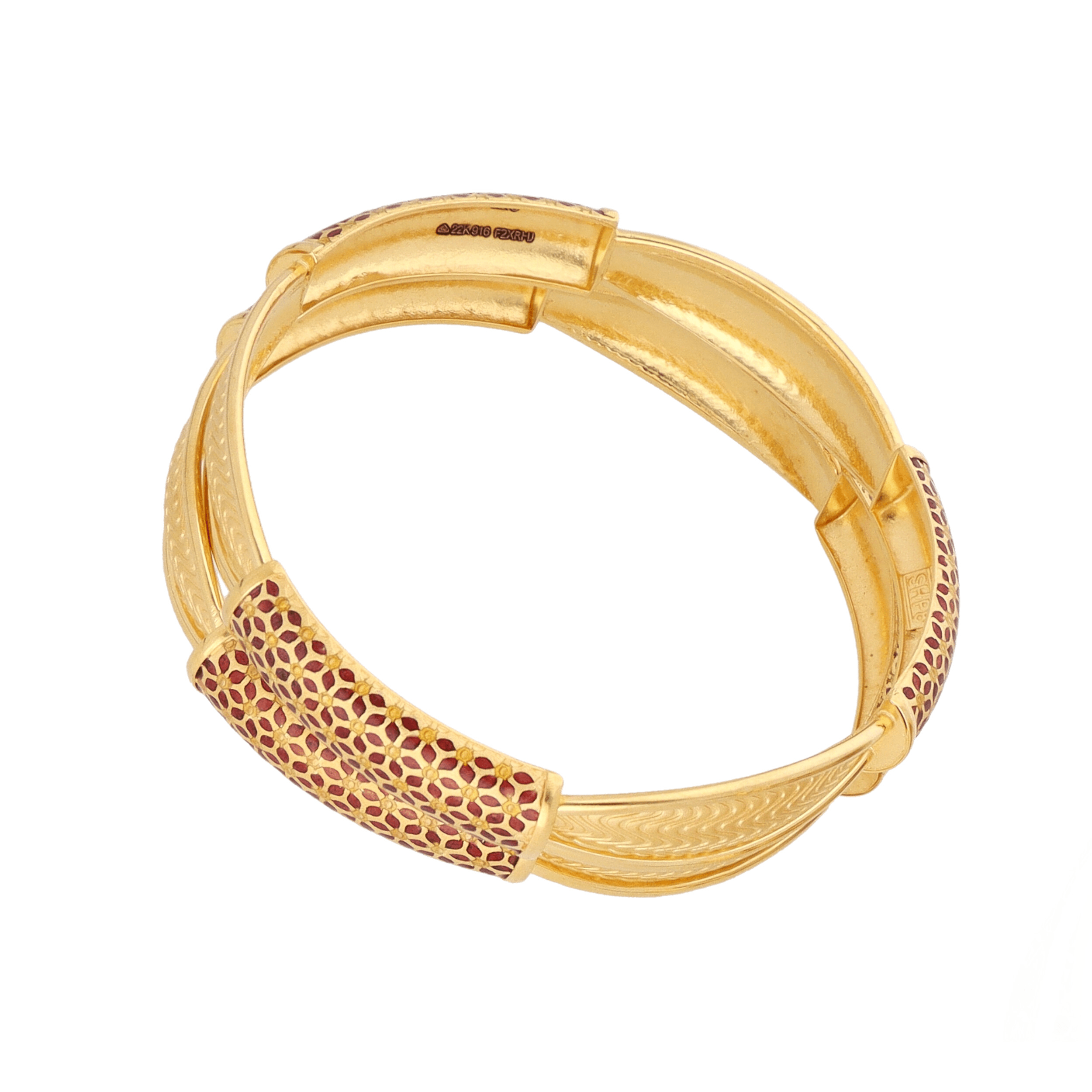 Meena gold bangle