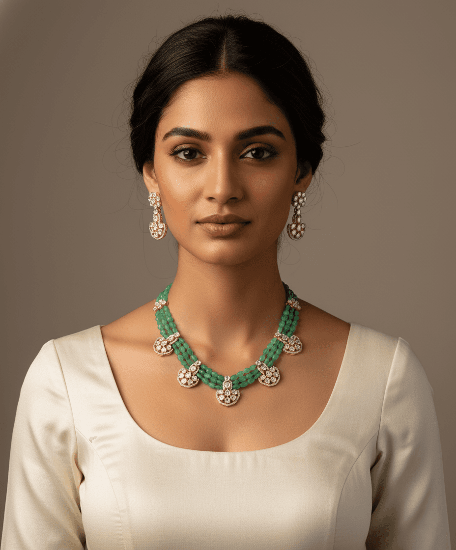 Gold D Kundan Set