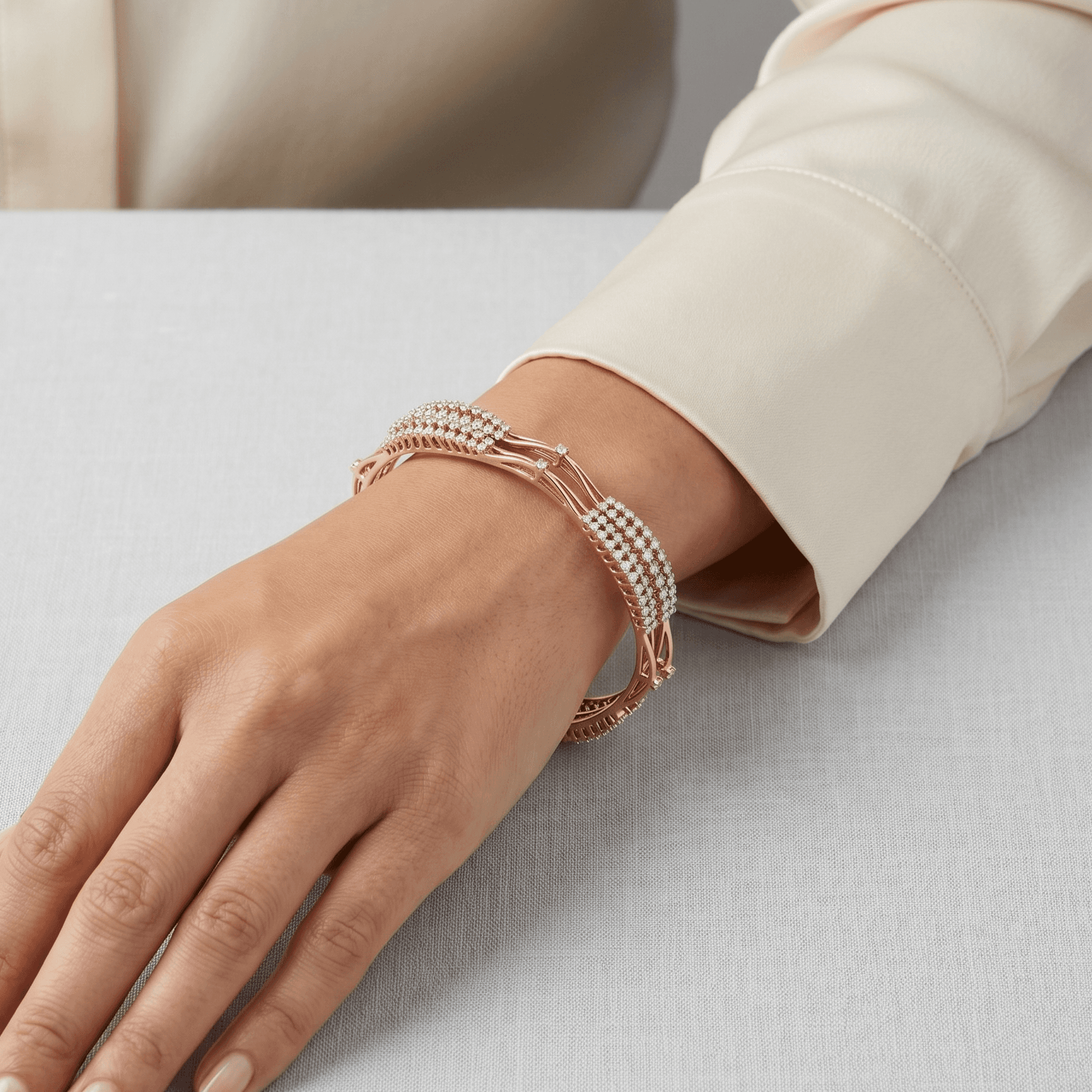 Gold D Bangle