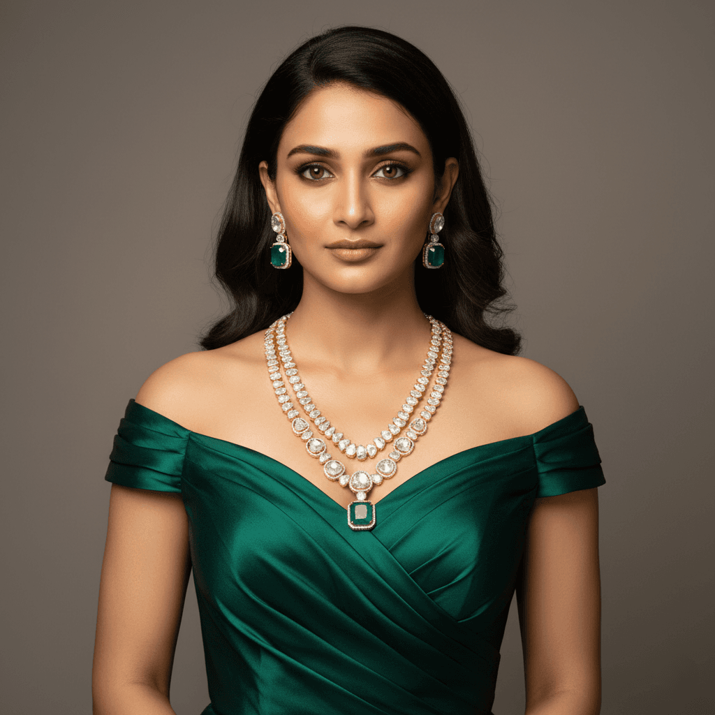 Gold D Kundan Set