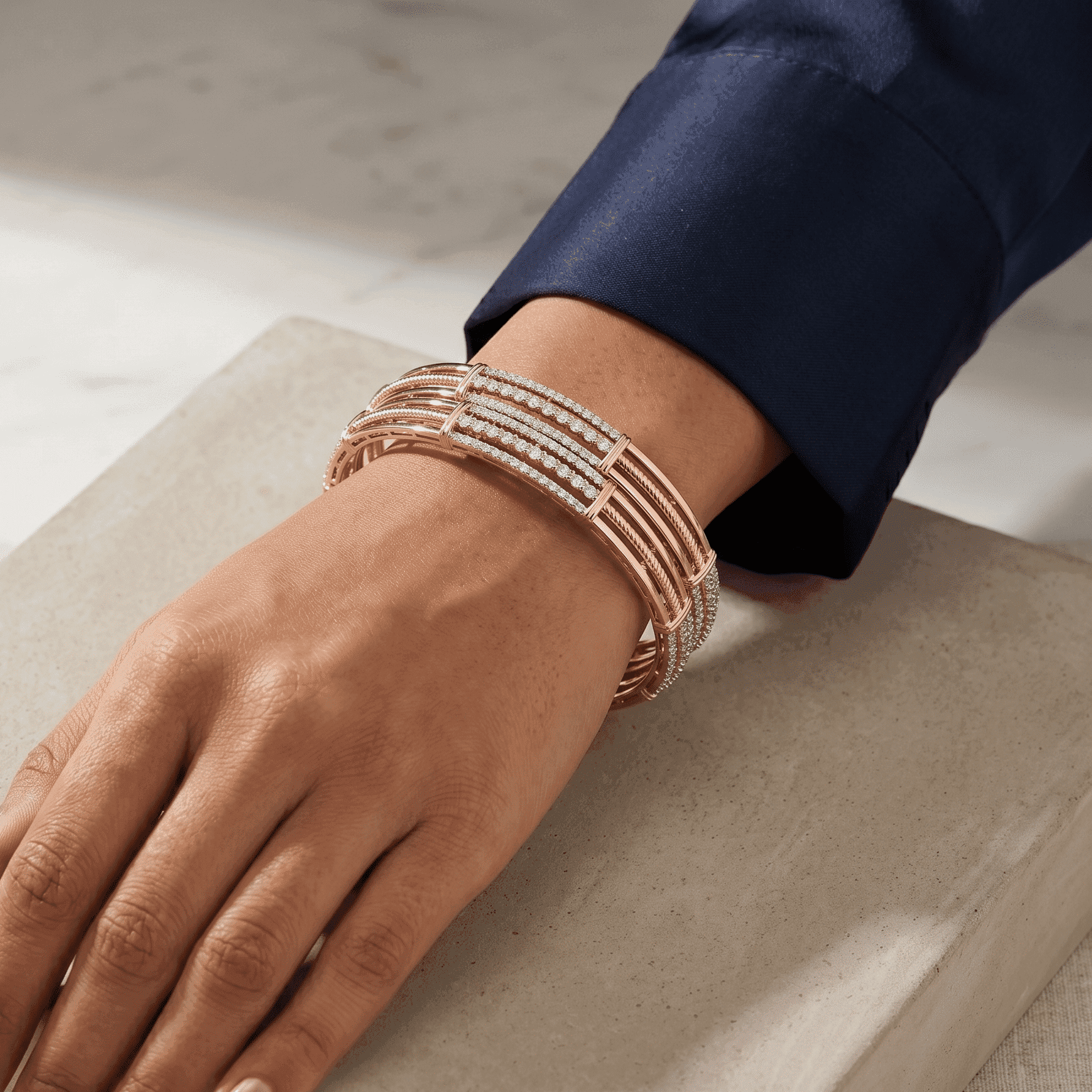 Gold D Bangle